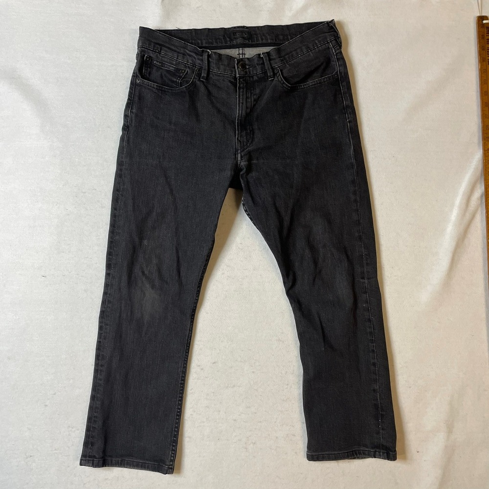 Polo Ralph Lauren Mens Black Denim Jeans Size 36x30 Faded Straight Leg‎